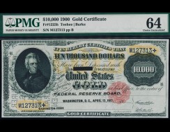 Fr. 1225h 1900 $10,000 Gold Certificate PMG 64